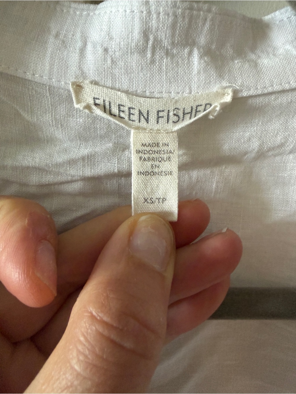 Eileen Fisher Handkerchief Linen Short-Sleeve Long Shirt White Extra Small XS - Picture 6 of 9